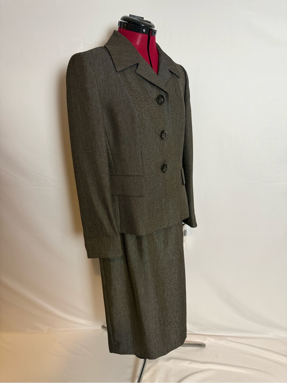NWT Evan Picone Skirt Suit Size 10P Black & Brown 2-Piece Set Blazer & Skirt - Picture 11 of 16